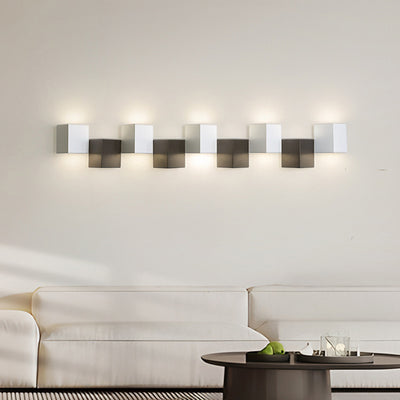 مصباح حائط LED مدمج بتصميم مربع من الحديد والأكريليك بأسلوب حديث وبسيط لغرفة المعيشة 