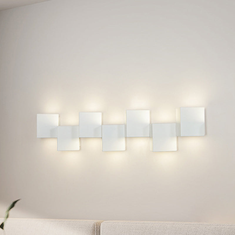 Applique murale LED moderne minimaliste en fer et acrylique, combinaison de blocs carrés pour salon 