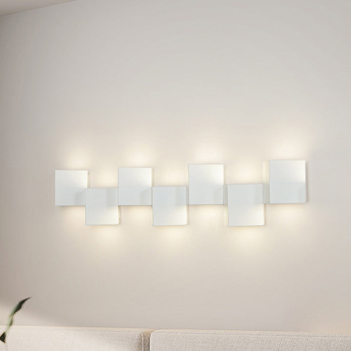 Applique murale LED moderne minimaliste en fer et acrylique, combinaison de blocs carrés pour salon 