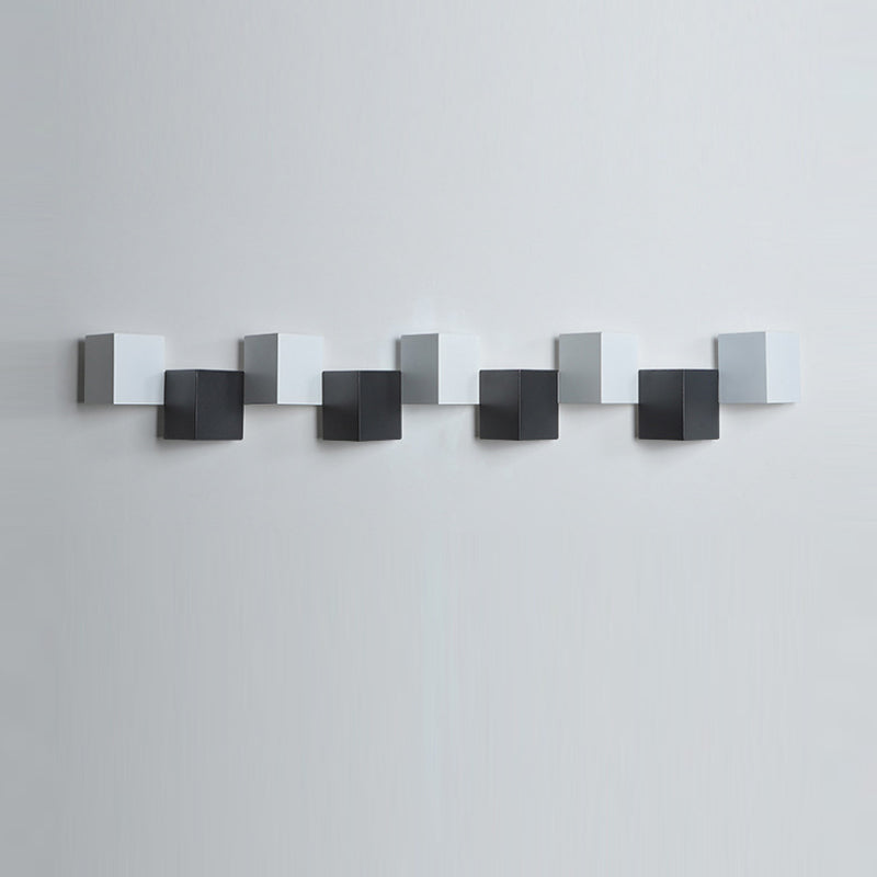 Applique murale LED moderne minimaliste en fer et acrylique, combinaison de blocs carrés pour salon 