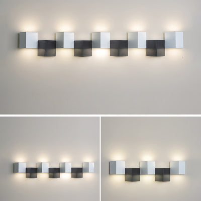 مصباح حائط LED مدمج بتصميم مربع من الحديد والأكريليك بأسلوب حديث وبسيط لغرفة المعيشة 