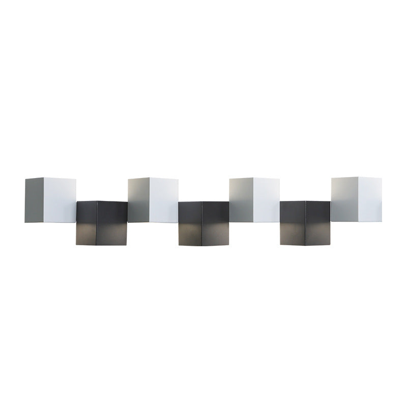 Applique murale LED moderne minimaliste en fer et acrylique, combinaison de blocs carrés pour salon 