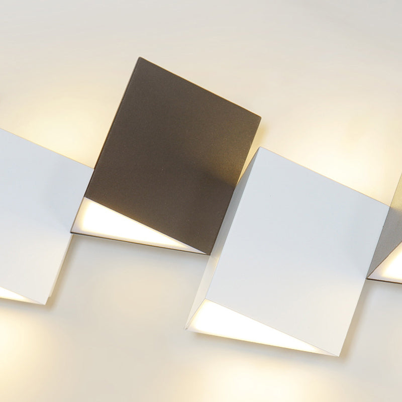 Applique murale LED moderne minimaliste en fer et acrylique, combinaison de blocs carrés pour salon 
