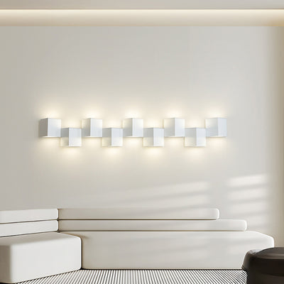 مصباح حائط LED مدمج بتصميم مربع من الحديد والأكريليك بأسلوب حديث وبسيط لغرفة المعيشة 
