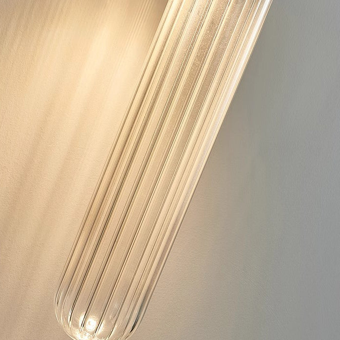 Zeitgenössische nordische Aluminium-Kupfer-Glasstreifen-2-Licht-Wandleuchterlampe für den Flur 