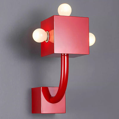 Contemporary Creative Iron Cube 3-Light Wall Sconce Lamp For Bedroom