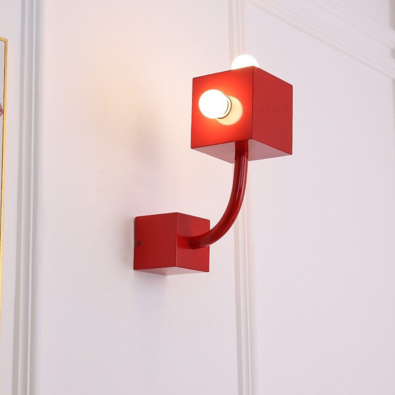 Contemporary Creative Iron Cube 3-Light Wall Sconce Lamp For Bedroom