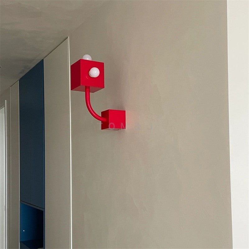 Contemporary Creative Iron Cube 3-Light Wall Sconce Lamp For Bedroom