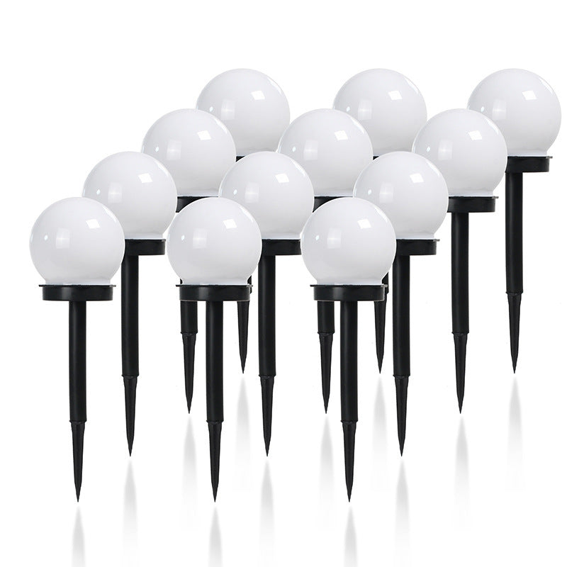 إضاءة خارجية LED كروية ABS مقاومة للماء تعمل بالطاقة الشمسية بتصميم حديث بسيط للحدائق 