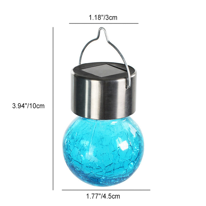 Moderno arte deco solar impermeable de acero inoxidable plástico vidrio bola LED crujiente iluminación de paisaje luz exterior para jardín 