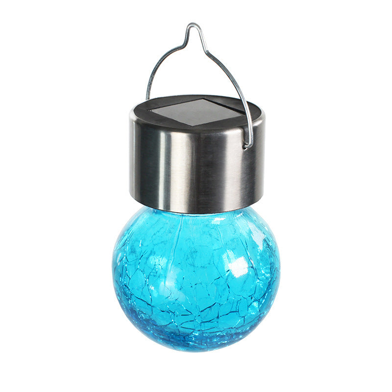 Moderne Art Deco Solar Wasserdichte Edelstahl Kunststoff Glas Crackle Ball LED Landschaft Beleuchtung Außen Licht Für Garten