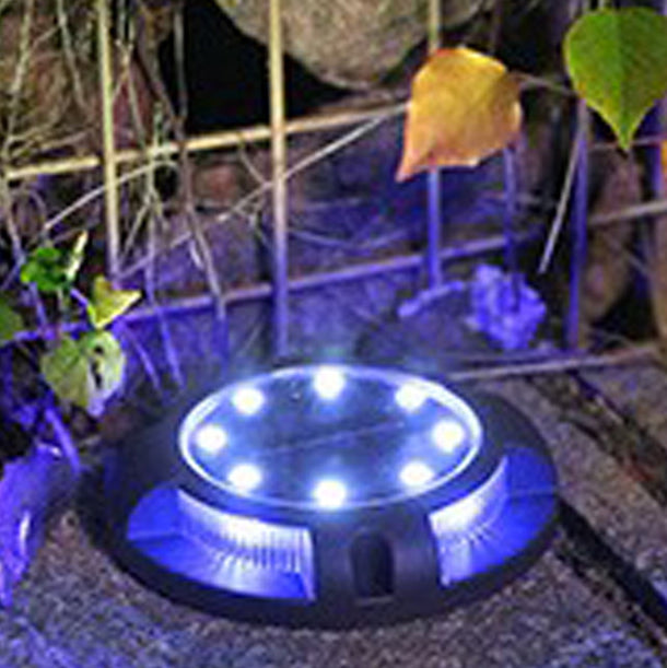 Éclairage paysager enterré à LED rond en PP PS étanche solaire créatif contemporain pour jardin 