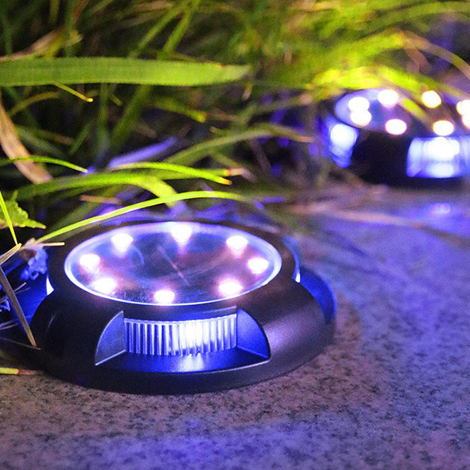 Éclairage paysager enterré à LED rond en PP PS étanche solaire créatif contemporain pour jardin 
