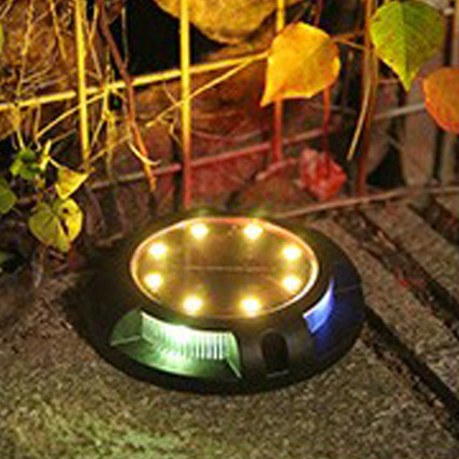 Éclairage paysager enterré à LED rond en PP PS étanche solaire créatif contemporain pour jardin 