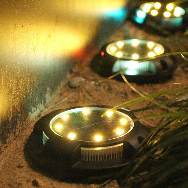 Éclairage paysager enterré à LED rond en PP PS étanche solaire créatif contemporain pour jardin 