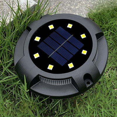 Éclairage paysager enterré à LED rond en PP PS étanche solaire créatif contemporain pour jardin 