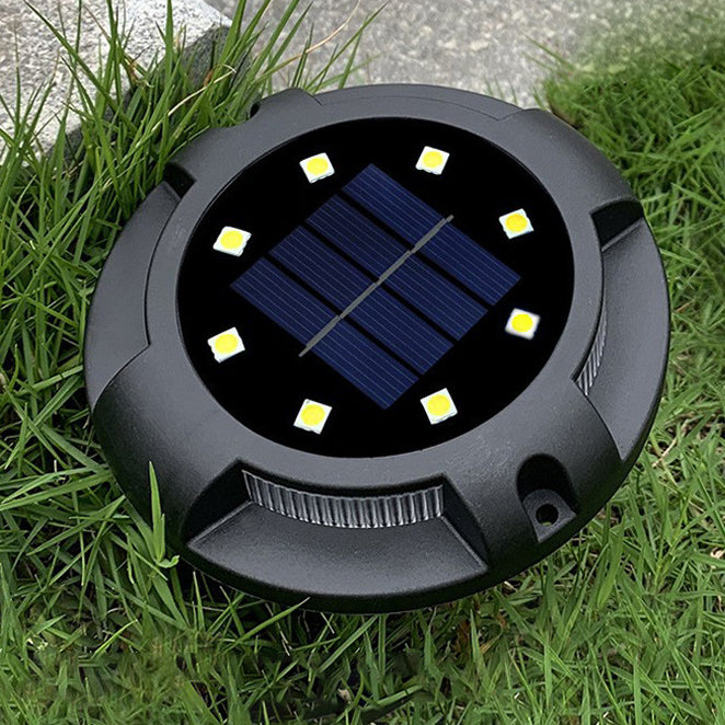 Éclairage paysager enterré à LED rond en PP PS étanche solaire créatif contemporain pour jardin 
