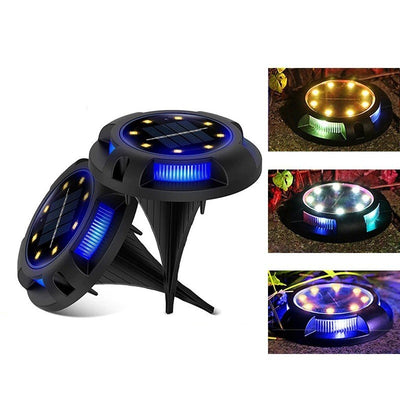 Éclairage paysager enterré à LED rond en PP PS étanche solaire créatif contemporain pour jardin 