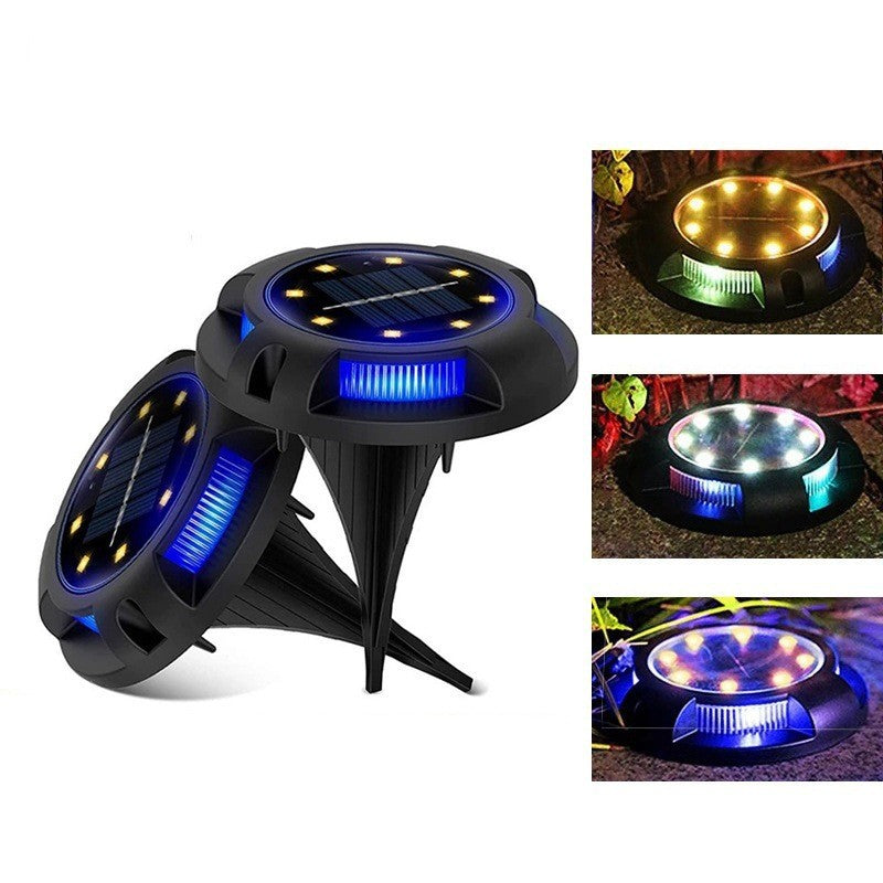 Éclairage paysager enterré à LED rond en PP PS étanche solaire créatif contemporain pour jardin 