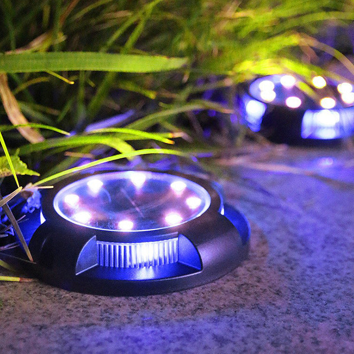 Éclairage paysager enterré à LED rond en PP PS étanche solaire créatif contemporain pour jardin 