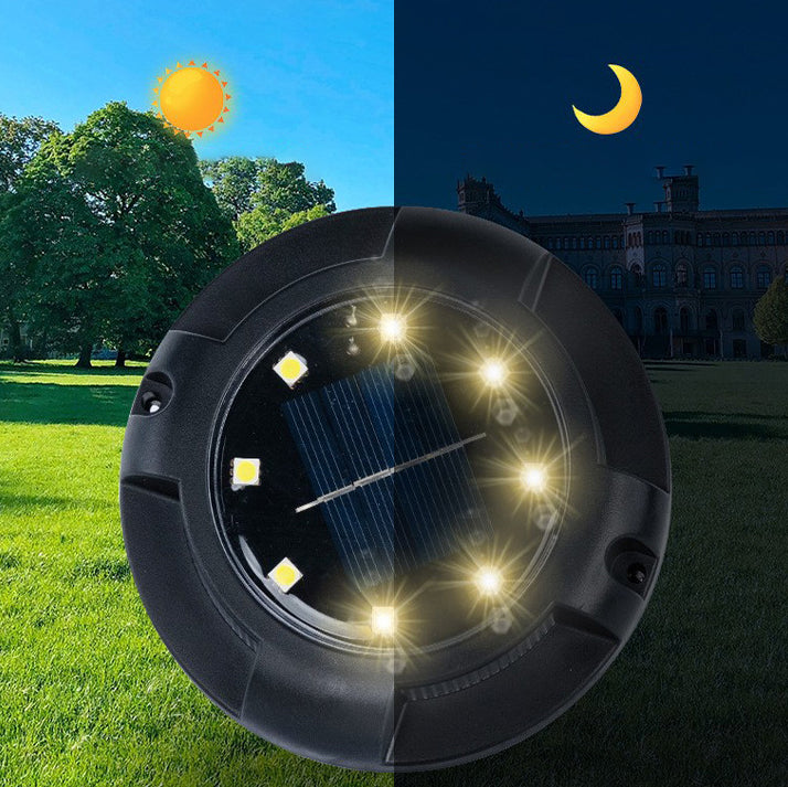 Éclairage paysager enterré à LED rond en PP PS étanche solaire créatif contemporain pour jardin 