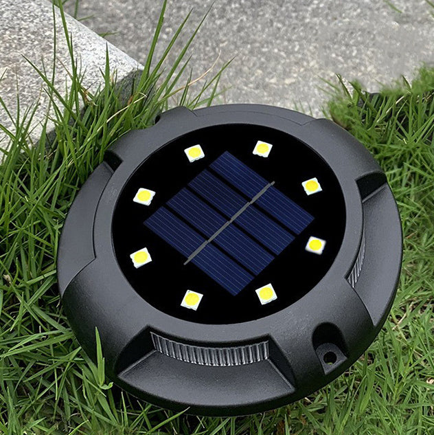 Éclairage paysager enterré à LED rond en PP PS étanche solaire créatif contemporain pour jardin 