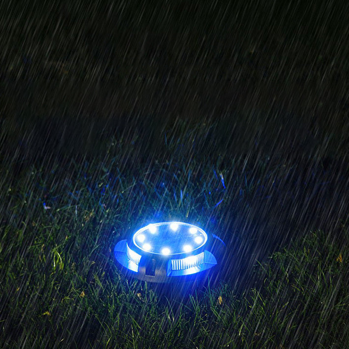 Éclairage paysager enterré à LED rond en PP PS étanche solaire créatif contemporain pour jardin 