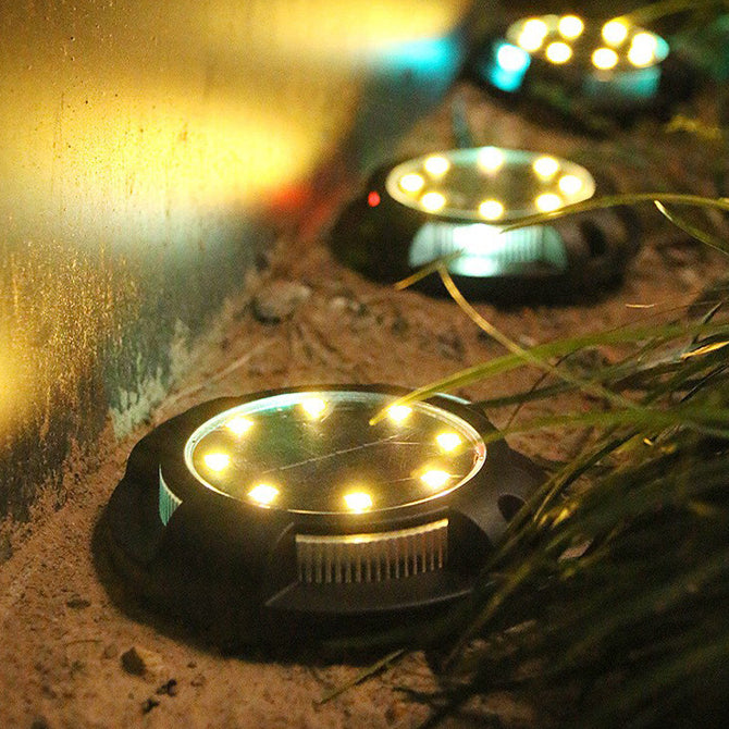 Éclairage paysager enterré à LED rond en PP PS étanche solaire créatif contemporain pour jardin 