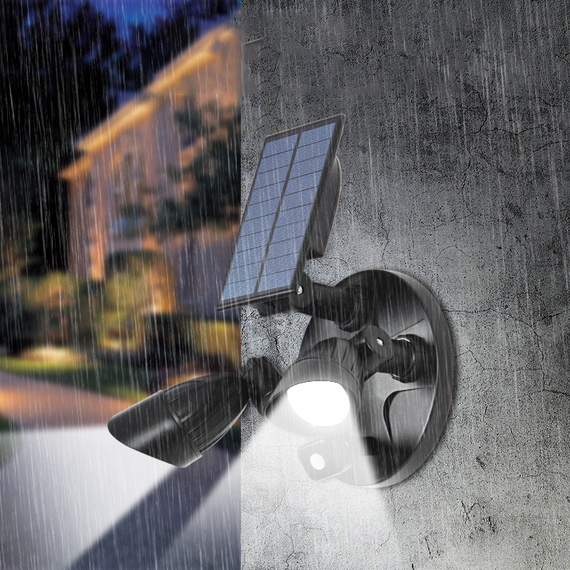 Lámpara de Aplique de Pared LED con Sensor de Movimiento Giratorio para Exteriores de Patio, Cámara de Vigilancia de PC ABS Impermeable Solar de Simplicidad Moderna 