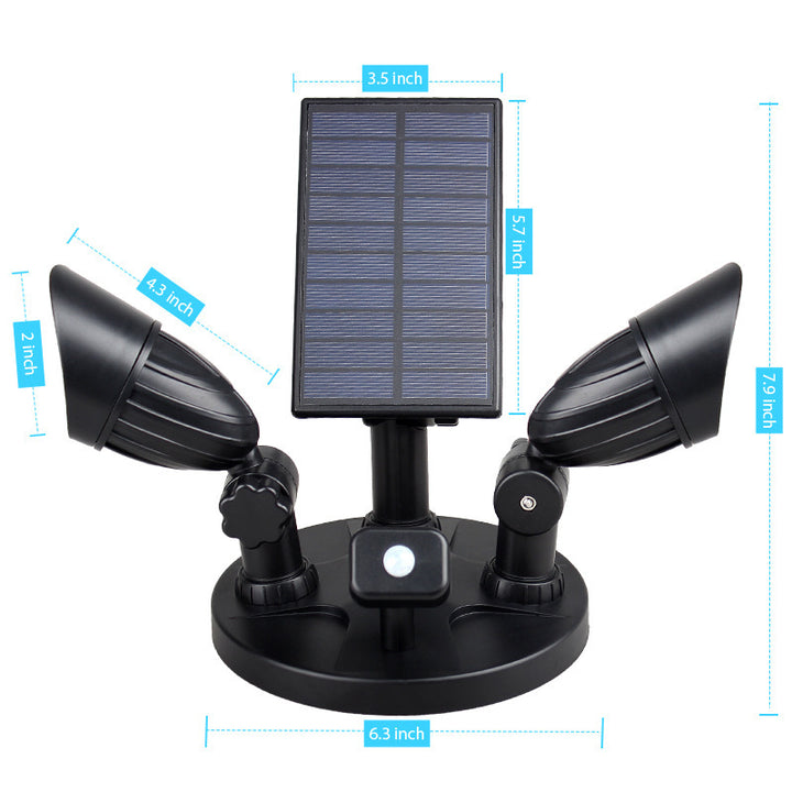 Lámpara de Aplique de Pared LED con Sensor de Movimiento Giratorio para Exteriores de Patio, Cámara de Vigilancia de PC ABS Impermeable Solar de Simplicidad Moderna 