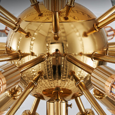 Zeitgenössische Luxus Kristall Edelstahl Metall Hemispheroid 15/24/36 Licht Kronleuchter Für Wohnzimmer 