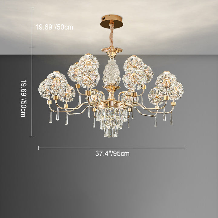 Lustres LED Modernes en Cristal de Luxe avec Boules en Fer Taraxacum Mongolicum pour le Salon 