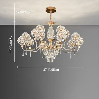 Lustres LED Modernes en Cristal de Luxe avec Boules en Fer Taraxacum Mongolicum pour le Salon 