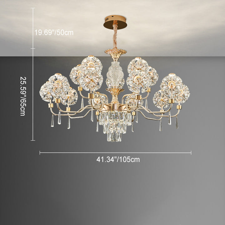 Lustres LED Modernes en Cristal de Luxe avec Boules en Fer Taraxacum Mongolicum pour le Salon 