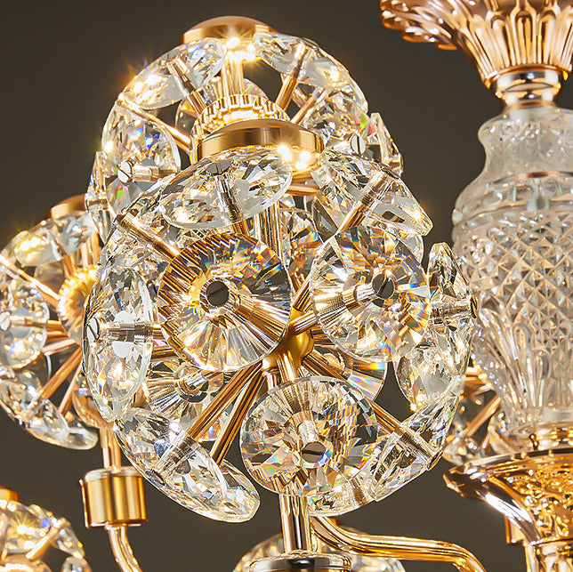 Lustres LED Modernes en Cristal de Luxe avec Boules en Fer Taraxacum Mongolicum pour le Salon 
