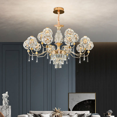 Lustres LED Modernes en Cristal de Luxe avec Boules en Fer Taraxacum Mongolicum pour le Salon 