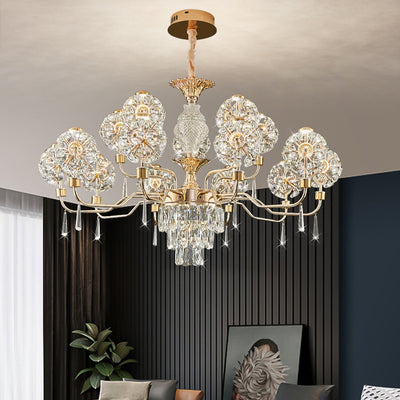 Lustres LED Modernes en Cristal de Luxe avec Boules en Fer Taraxacum Mongolicum pour le Salon 