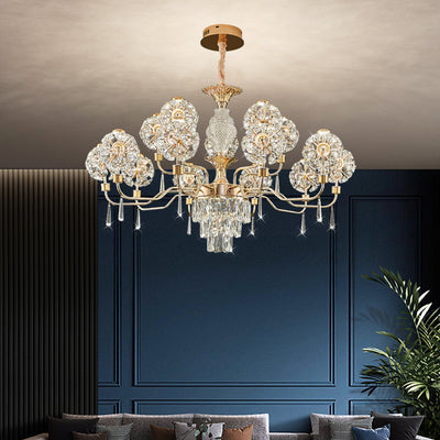 Lustres LED Modernes en Cristal de Luxe avec Boules en Fer Taraxacum Mongolicum pour le Salon 