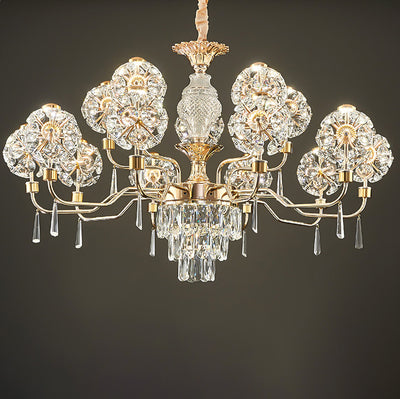 Lustres LED Modernes en Cristal de Luxe avec Boules en Fer Taraxacum Mongolicum pour le Salon 