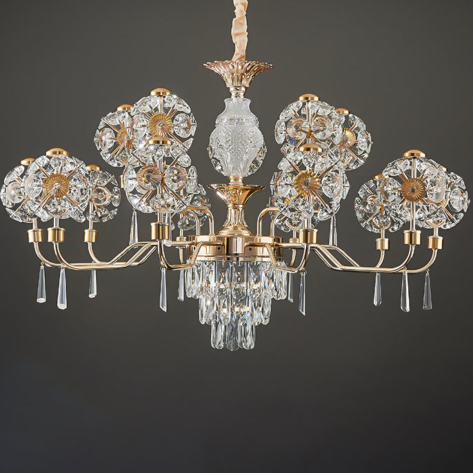 Lustres LED Modernes en Cristal de Luxe avec Boules en Fer Taraxacum Mongolicum pour le Salon 