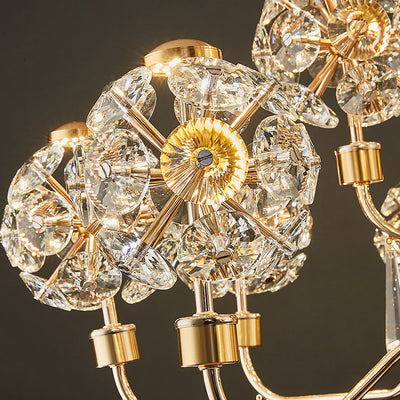 Lustres LED Modernes en Cristal de Luxe avec Boules en Fer Taraxacum Mongolicum pour le Salon 