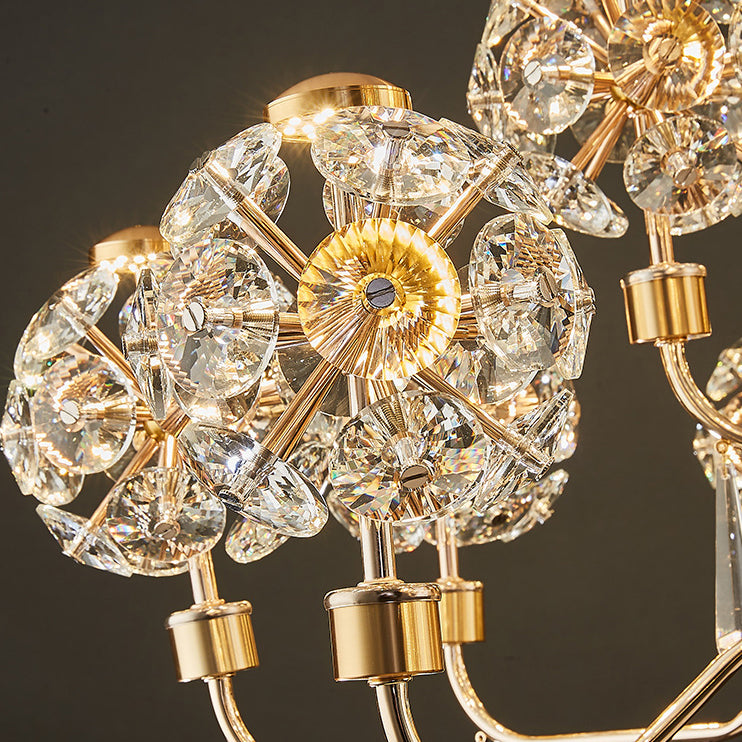 Lustres LED Modernes en Cristal de Luxe avec Boules en Fer Taraxacum Mongolicum pour le Salon 