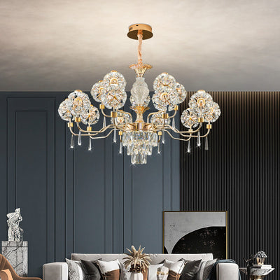 Lustres LED Modernes en Cristal de Luxe avec Boules en Fer Taraxacum Mongolicum pour le Salon 