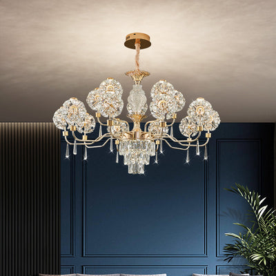 Lustres LED Modernes en Cristal de Luxe avec Boules en Fer Taraxacum Mongolicum pour le Salon 