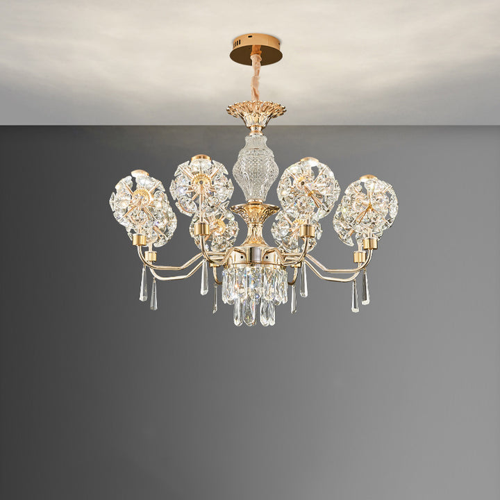 Lustres LED Modernes en Cristal de Luxe avec Boules en Fer Taraxacum Mongolicum pour le Salon 