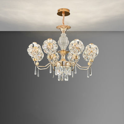 Lustres LED Modernes en Cristal de Luxe avec Boules en Fer Taraxacum Mongolicum pour le Salon 