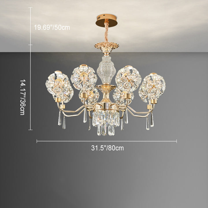 Lustres LED Modernes en Cristal de Luxe avec Boules en Fer Taraxacum Mongolicum pour le Salon 
