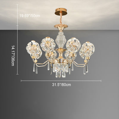 Lustres LED Modernes en Cristal de Luxe avec Boules en Fer Taraxacum Mongolicum pour le Salon 