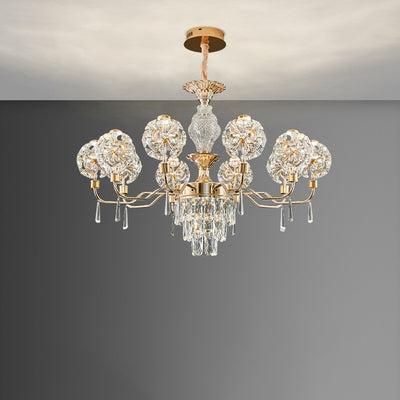 Lustres LED Modernes en Cristal de Luxe avec Boules en Fer Taraxacum Mongolicum pour le Salon 