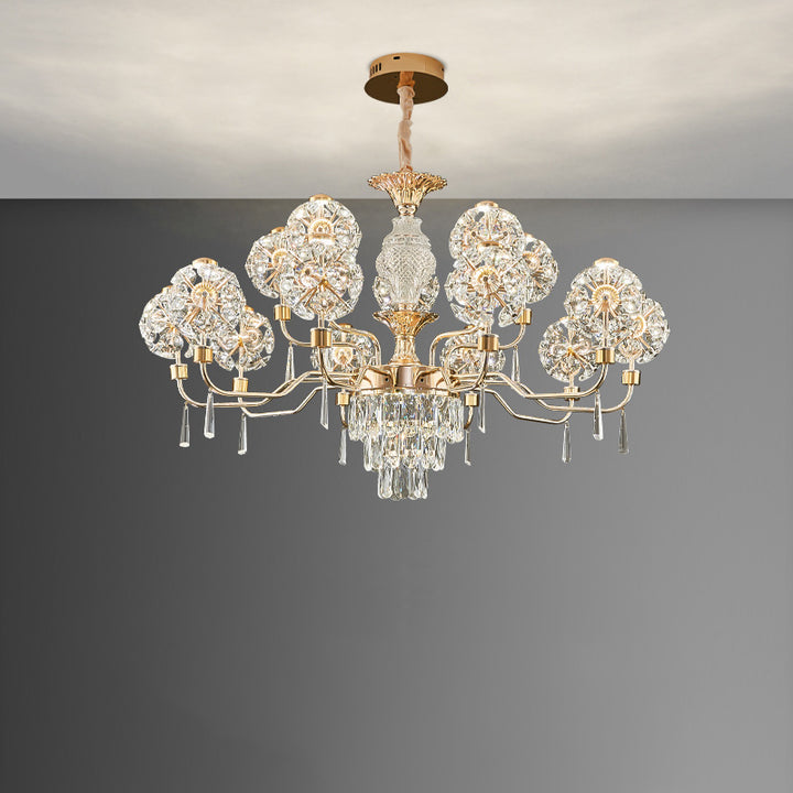Lustres LED Modernes en Cristal de Luxe avec Boules en Fer Taraxacum Mongolicum pour le Salon 